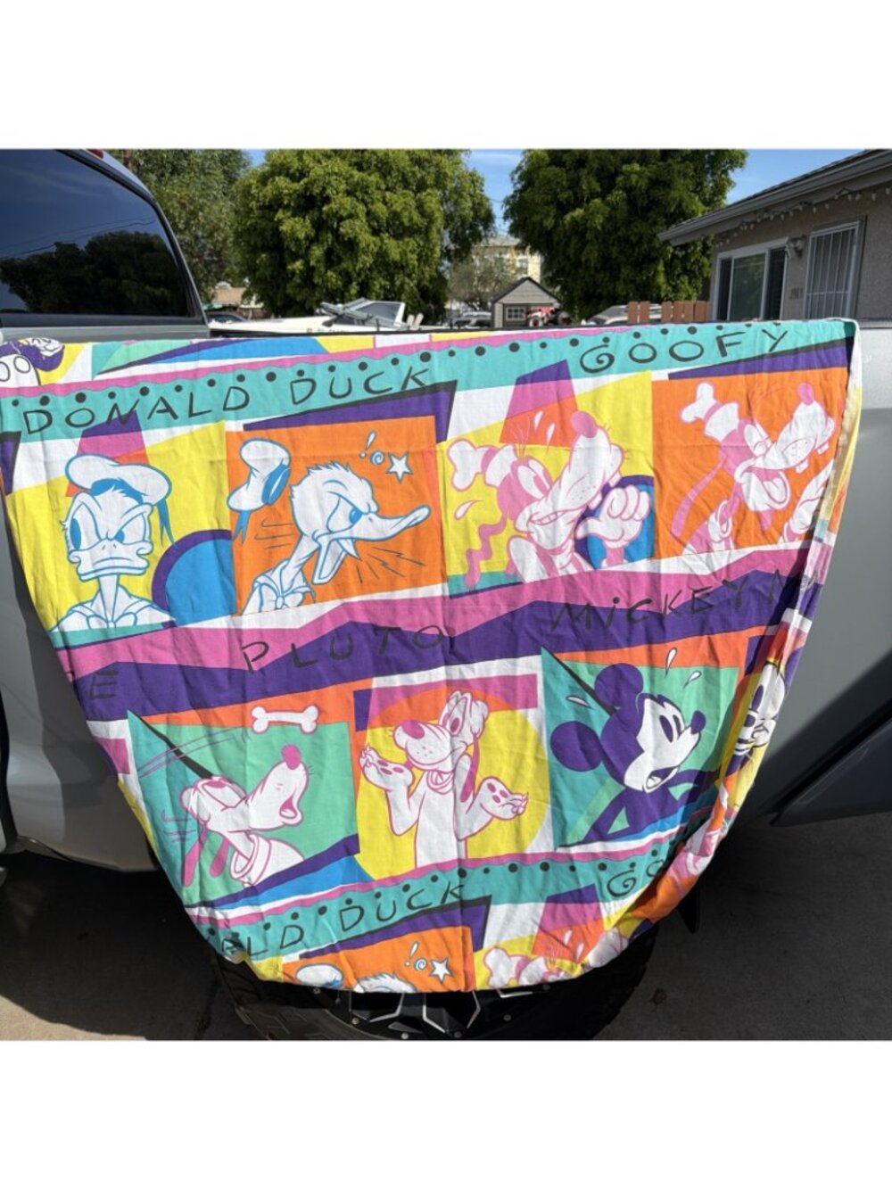 Vintage 90s Disney Mickey Sports Reversible Twin Comforter Blanket Bedding Set - Picture 13 of 15